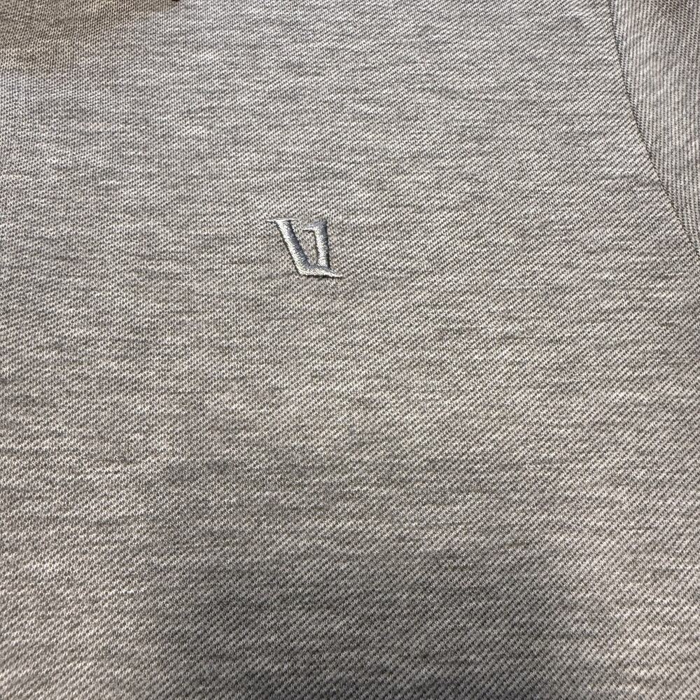 Vuori Knit Twill Polo Shirt Sz L Mens Gray Heather Stretch Performance Golf Tech - Picture 3 of 7